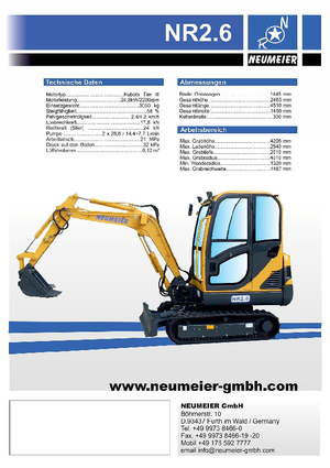 Mini bageri Neumeier NR 2.6
