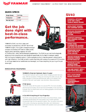 Mini bageri Yanmar SV40