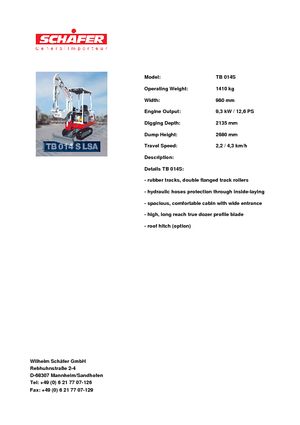 Mini bageri Takeuchi TB 014 S