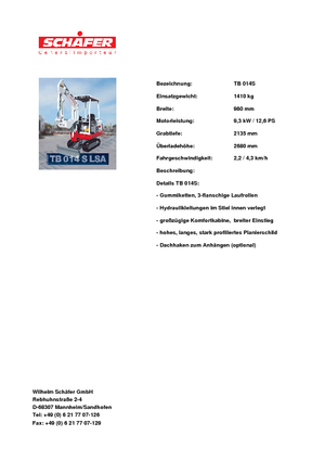 Mini bageri Takeuchi TB 014 S