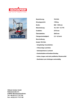 Mini bageri Takeuchi TB 016 A