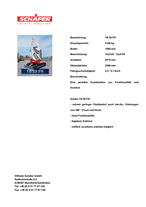 Mini bageri Takeuchi TB 28 FR