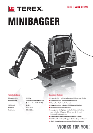 Mini bageri Terex TC 16 Twindrive