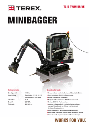 Mini bageri Terex TC 16 Twindrive
