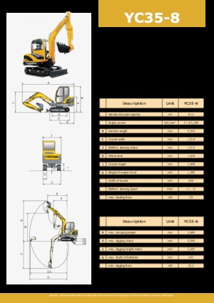 Mini bageri Yuchai YC35-8