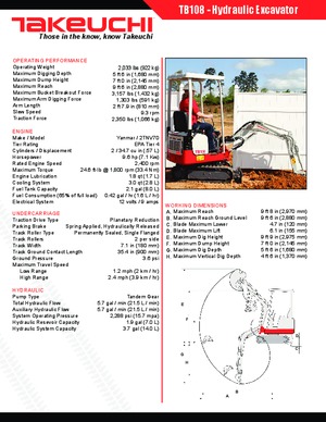 Mini bageri Takeuchi TB 108 Hybrid