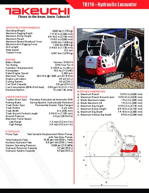 Mini bageri Takeuchi TB216S