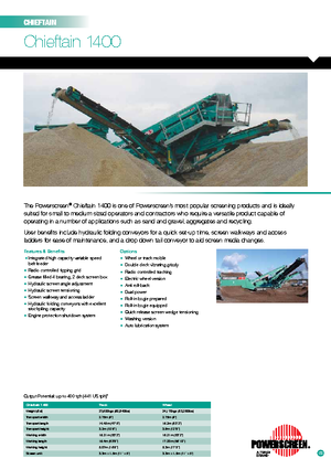 Pokretna postrojenja za prosijavanje Powerscreen Chieftain 1400