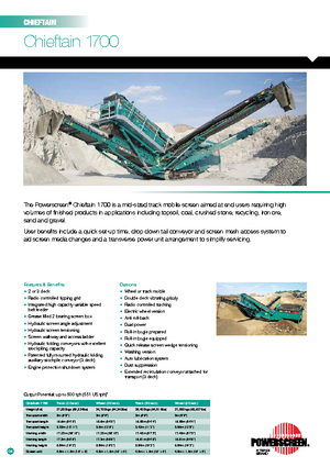 Pokretna postrojenja za prosijavanje Powerscreen Chieftain 1700-2D
