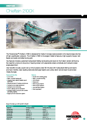 Pokretna postrojenja za prosijavanje Powerscreen Chieftain 2100 X 3D