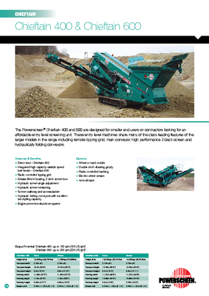 Pokretna postrojenja za prosijavanje Powerscreen Chieftain 600 Kette