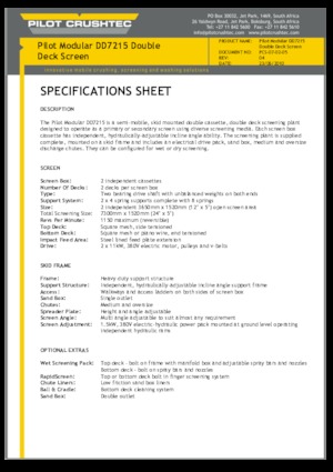 Pokretna postrojenja za prosijavanje Pilot Crushtec DD7215