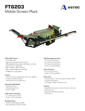 Pokretna postrojenja za prosijavanje Astec FT6203CC