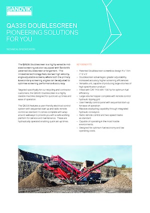 Pokretna postrojenja za prosijavanje Sandvik QA335
