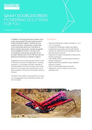 Pokretna postrojenja za prosijavanje Sandvik QA 441