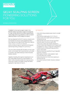 Pokretna postrojenja za prosijavanje Sandvik QE241