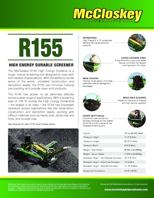 Pokretna postrojenja za prosijavanje McCloskey R155