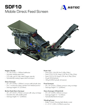 Pokretna postrojenja za prosijavanje Astec SDF10