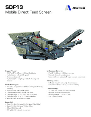 Pokretna postrojenja za prosijavanje Astec SDF13