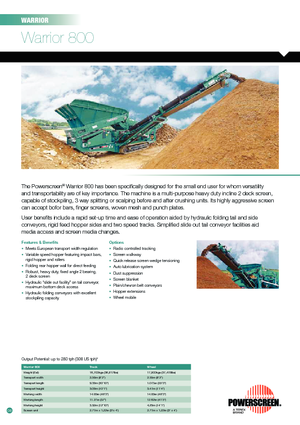 Pokretna postrojenja za prosijavanje Powerscreen Warrior 800 Kette