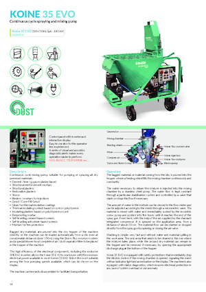 Strojevi za prskanje i transport morta Imer Koine 35 Evo