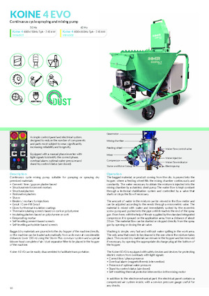 Strojevi za prskanje i transport morta Imer Koine 4 Evo