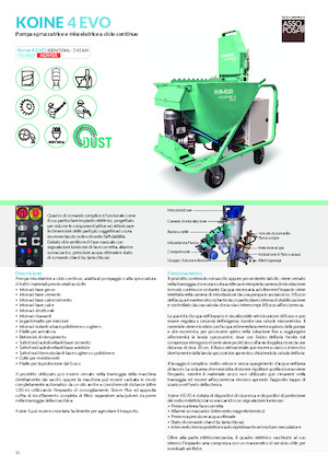 Strojevi za prskanje i transport morta Imer Koine 4 Evo