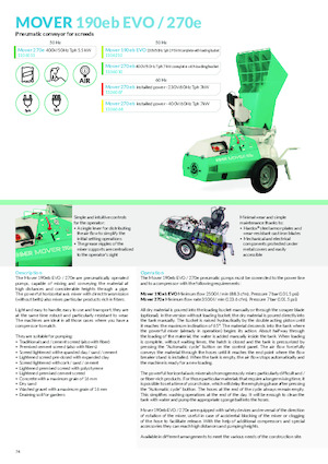 Strojevi za prskanje i transport morta Imer Mover 270eb WT