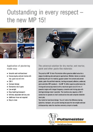 Pumpe za miješanje morta Putzmeister MP 15