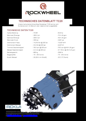 Ugradne glave za glodanje za hidraulične bagere Rockwheel by ROCK.ZONE TC 20