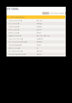 Ugradne glave za glodanje za hidraulične bagere Epiroc ER 1500L