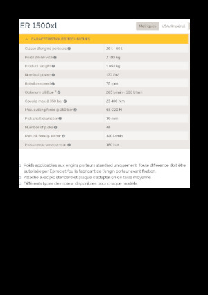 Ugradne glave za glodanje za hidraulične bagere Epiroc ER 1500xl