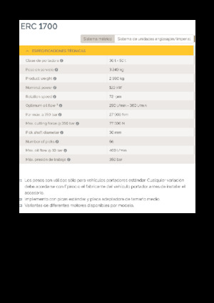 Ugradne glave za glodanje za hidraulične bagere Epiroc ERC 1700