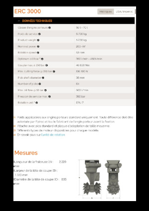 Ugradne glave za glodanje za hidraulične bagere Erkat ERC 3000