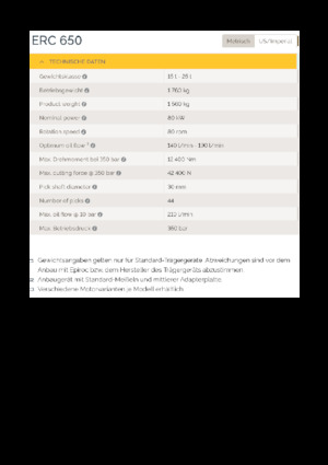 Ugradne glave za glodanje za hidraulične bagere Epiroc ERC 650