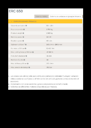 Ugradne glave za glodanje za hidraulične bagere Epiroc ERC 650