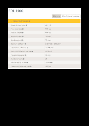 Ugradne glave za glodanje za hidraulične bagere Epiroc ERL 1100