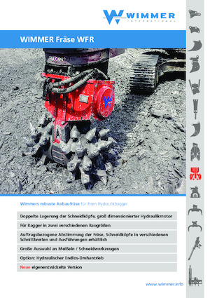 Ugradne glave za glodanje za hidraulične bagere WIMMER WFR 150