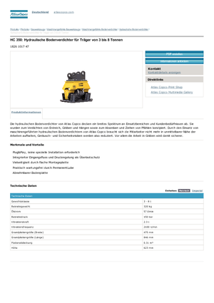 Kompaktori za hidraulične bagere Atlas Copco HC 350