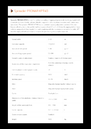 Montirani sklopovi za širenje Pronar KPT 40 