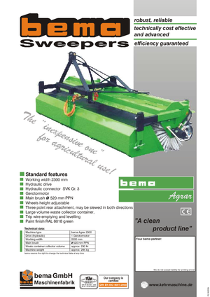 Montirani čistači Bema Agrar 2300