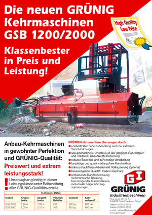 Montirani čistači Grünig GSB 2000