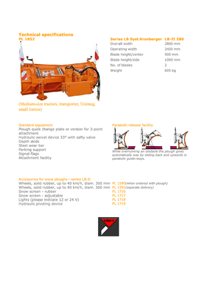Višeoštri snježni plugovi Hydrac LB II 280 C