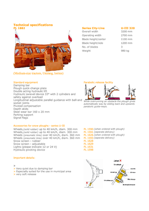 Višeoštri snježni plugovi Hydrac U III 320 C