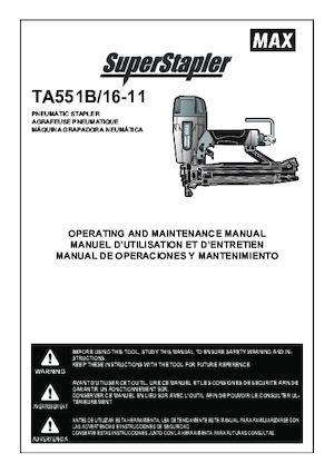 Zabivači i Klamerice MAX USA CORP. TA551B/16-11
