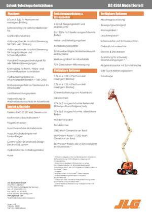 Zglobna podizna platforma na kotačima JLG 450A Serie II
