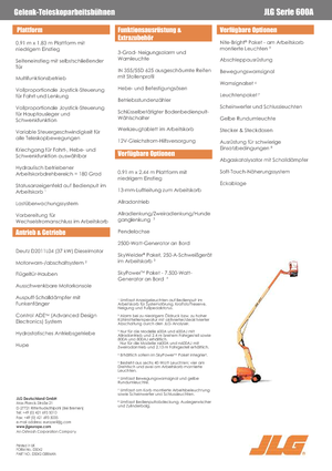 Zglobna podizna platforma na kotačima JLG 600A