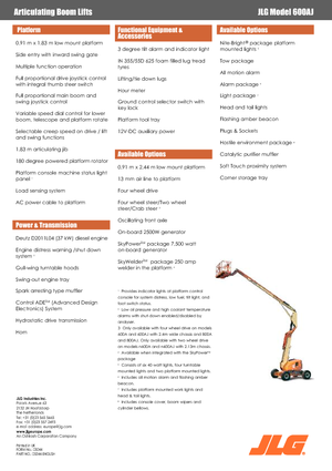 Zglobna podizna platforma na kotačima JLG 600AJ