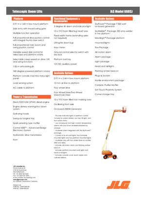 Teleskopska podizna platforma na gusjenicama JLG 660 SJ