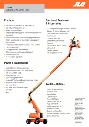 Zglobna podizna platforma na kotačima JLG 740 AJ